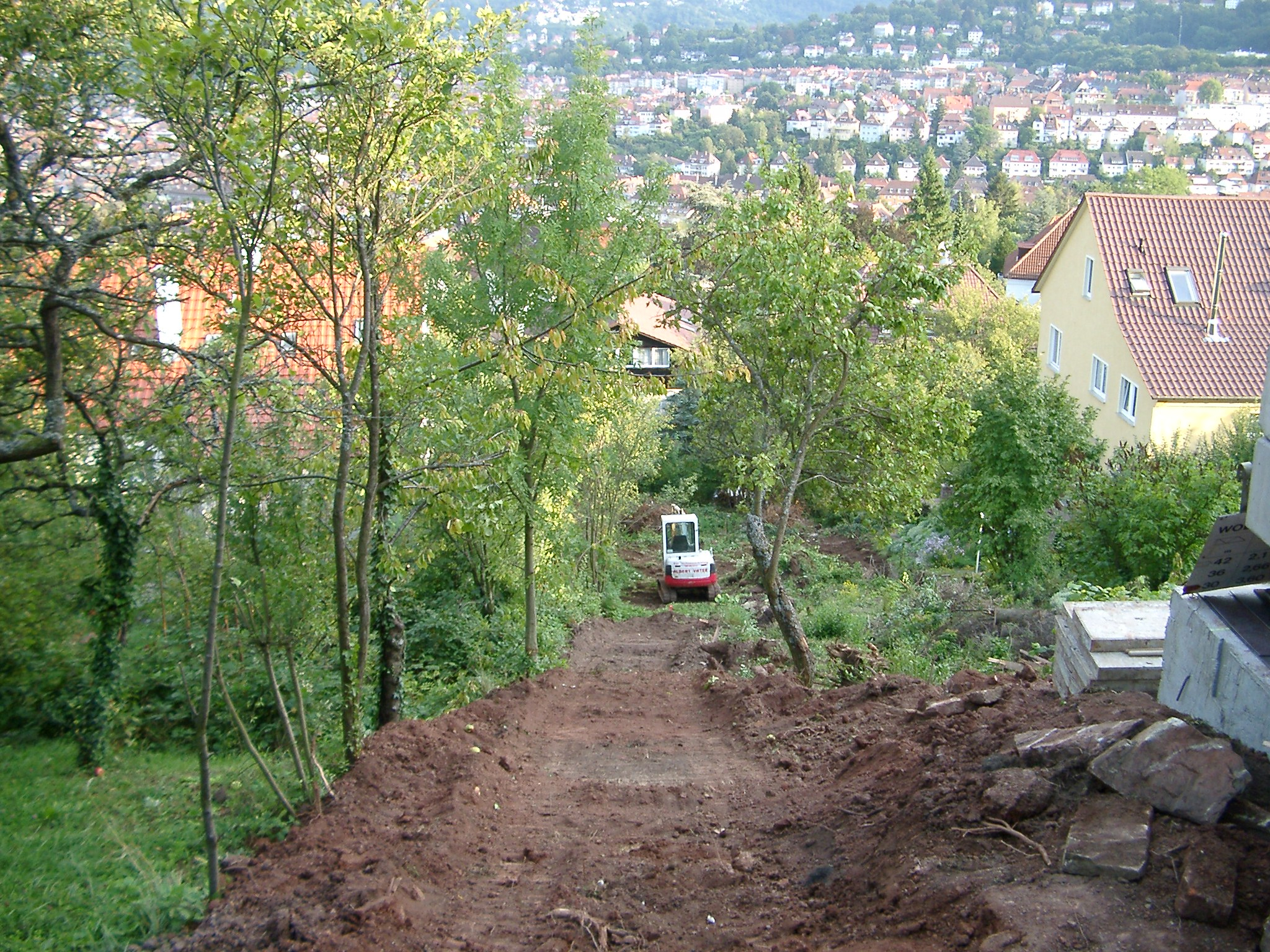 Baustelle am Steilen Grundstück